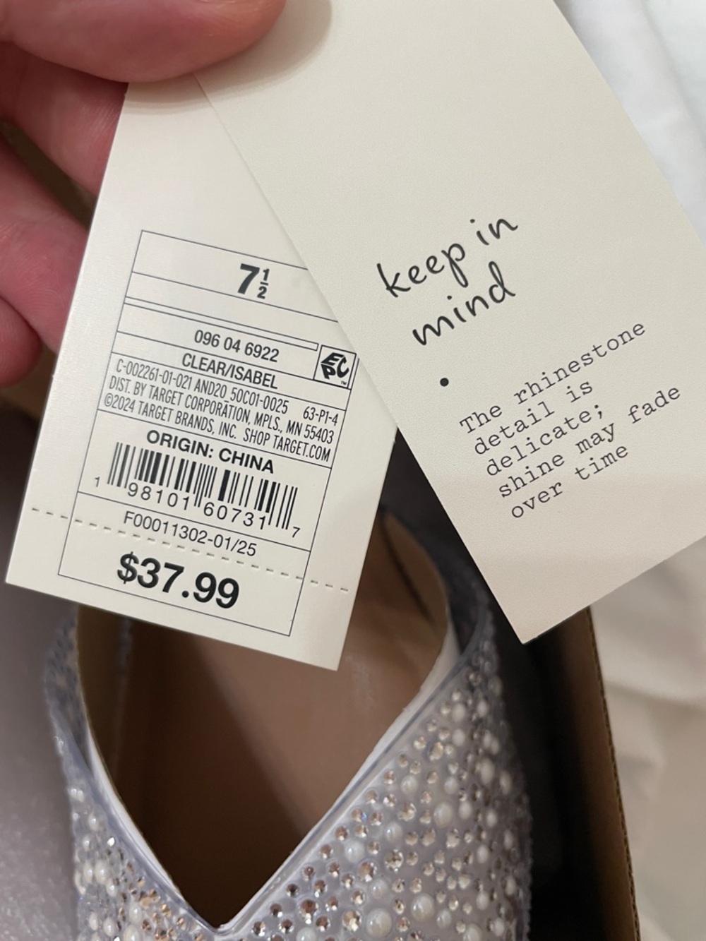 •A NEW DAY• “Isabel” Embellished Slingback Kitten Heels - Clear size 7.5 // NIB - Picture 12 of 16